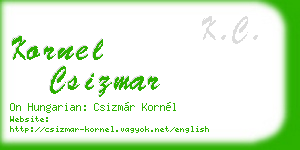 kornel csizmar business card