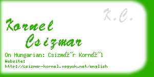 kornel csizmar business card